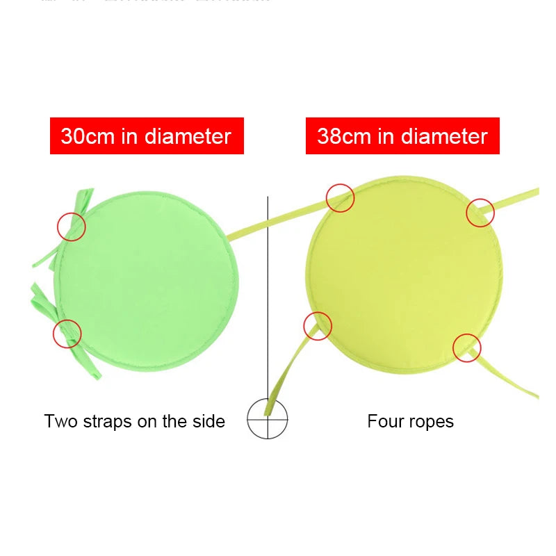 Round Chair Cushion – Candy Color Seat Pad with Drawstring, Home Decor & Office Chair Cushion, 30cm & 38cm