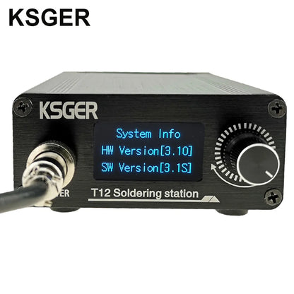 KSGER STM32 V3.1S T12 Soldering Station – OLED Display, Aluminum Alloy FX9501 Handle, Auto-Sleep & T12 Iron Tips