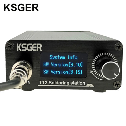 KSGER STM32 V3.1S T12 Soldering Station – OLED Display, Aluminum Alloy FX9501 Handle, Auto-Sleep & T12 Iron Tips