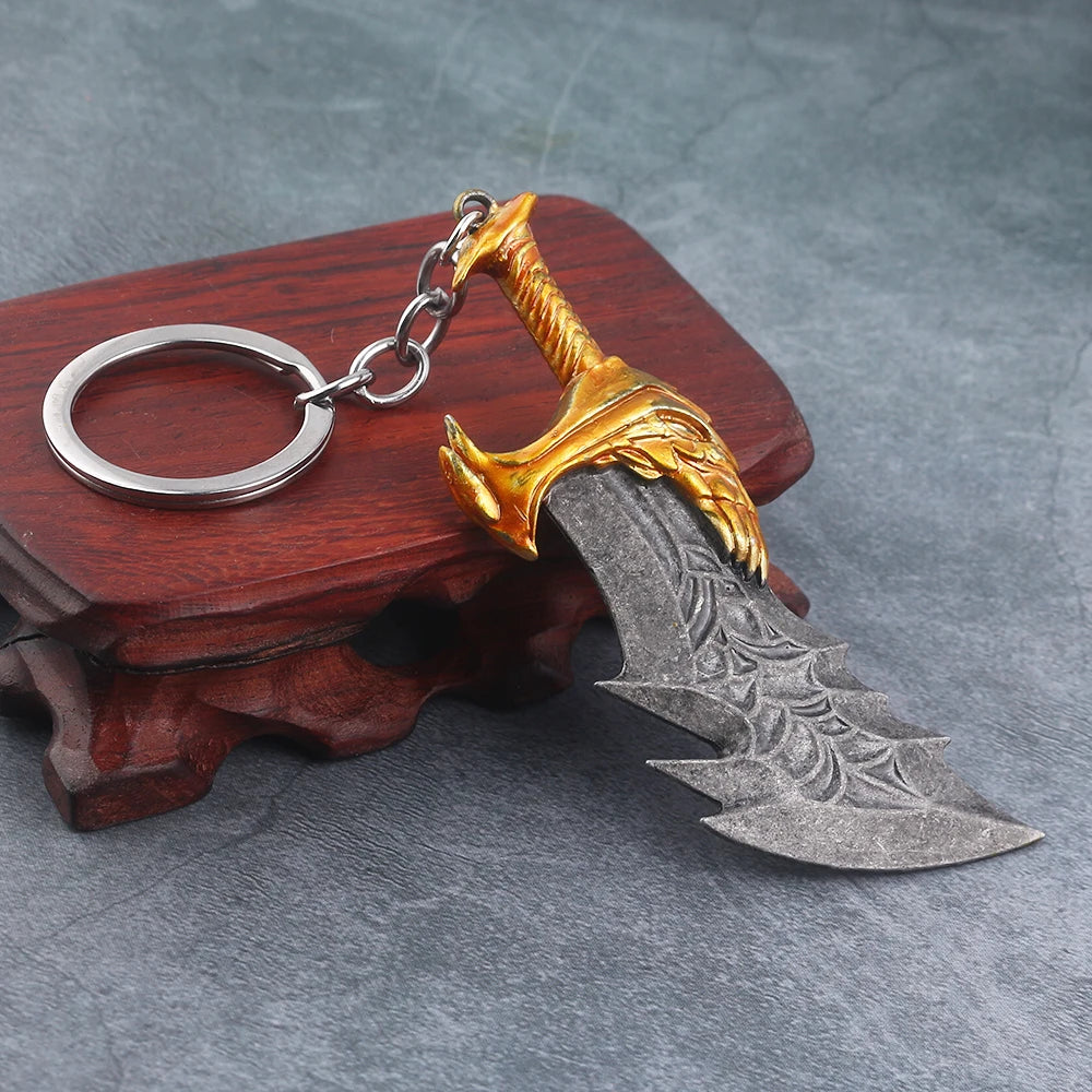 God of War 4 Kratos Sword Keychain – Pendant Keyring Jewelry for Men & Women, Car Key Accessory