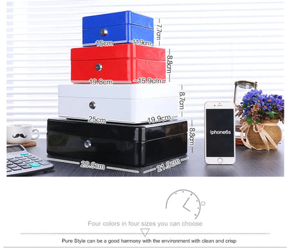 2025 Stainless Steel Petty Cash Money Box with Key Lock – Small Lockable Safe for Home Security & Decoration