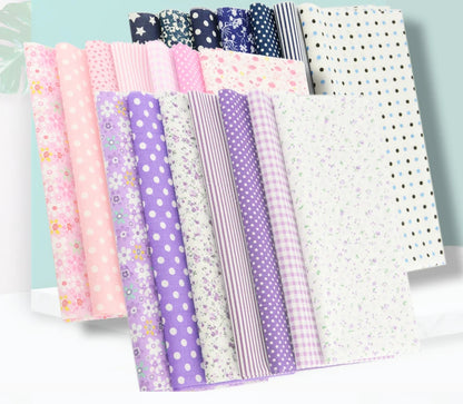 Teramila 7/8 Pcs Patchwork Quilt Fabrics Set - 30x30cm/25x25cm Cotton Sewing Cloth for Needlework and Handmade Projects