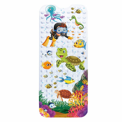 Large Cartoon PVC Bath Mat – Anti-Slip Shower & Bathtub Mat with Suction Cups, Soft Massage Pad for Kids & Elderly