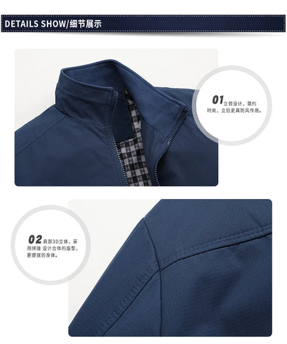 2025 Spring Autumn Men's Bomber Jacket – Casual Solid Slim Fit, Baseball Style, M-6XL & 8XL Sizes