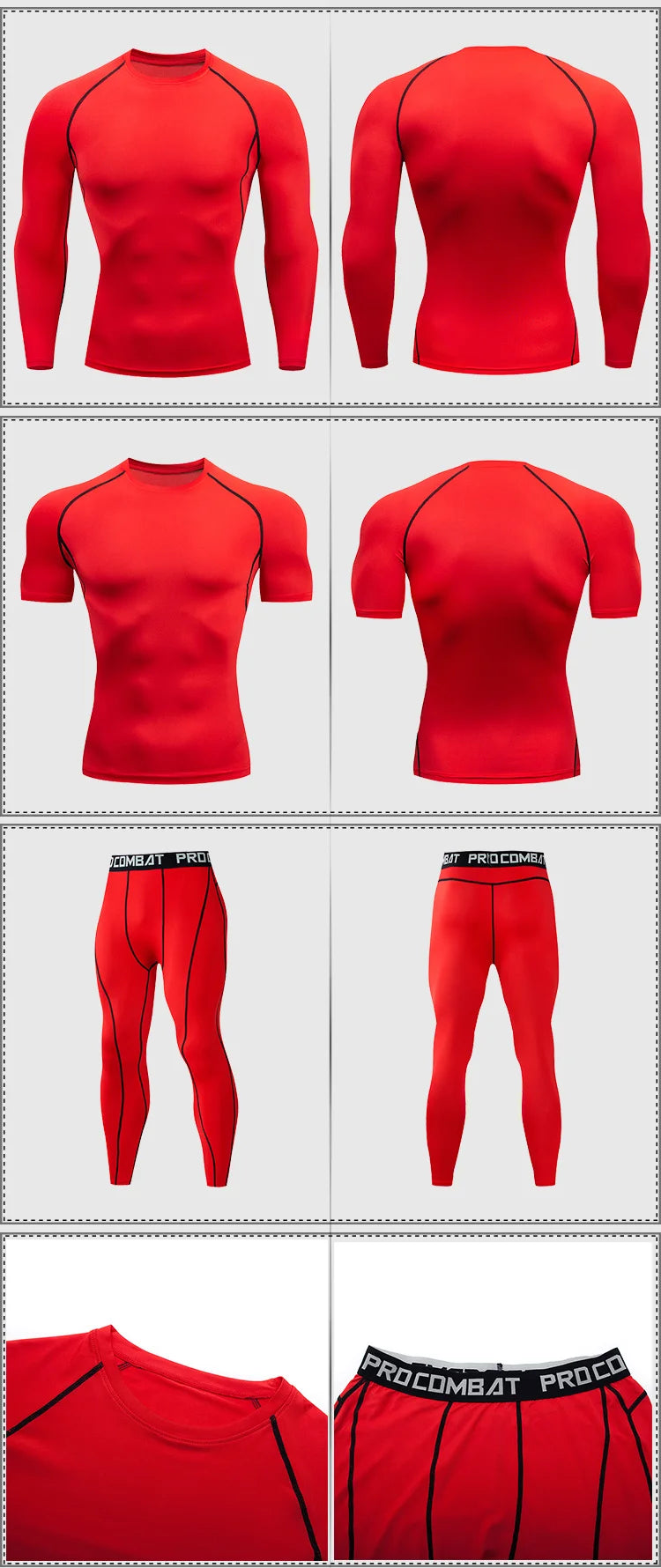 2-Piece Men’s Compression Sportswear Set — Gym, Yoga, Workout & Jogging Tracksuit