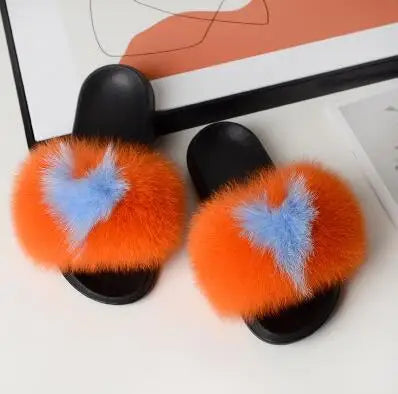 Girls’ Luxury Fluffy Fur Slippers – Warm Plush Indoor Flip Flop Slides for Women, New Arrival
