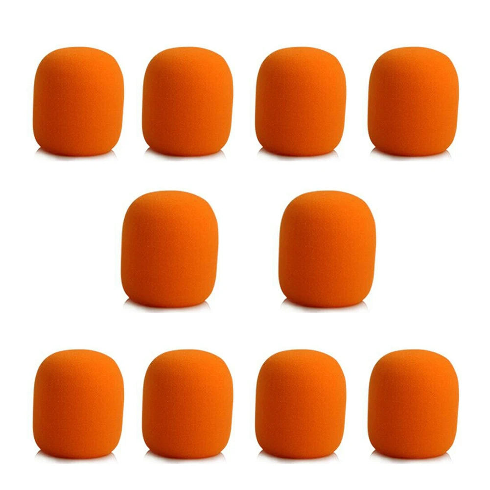 10pcs Thick Microphone Foam Covers - Professional Windscreen Sponge Caps for Studio Mic Protection