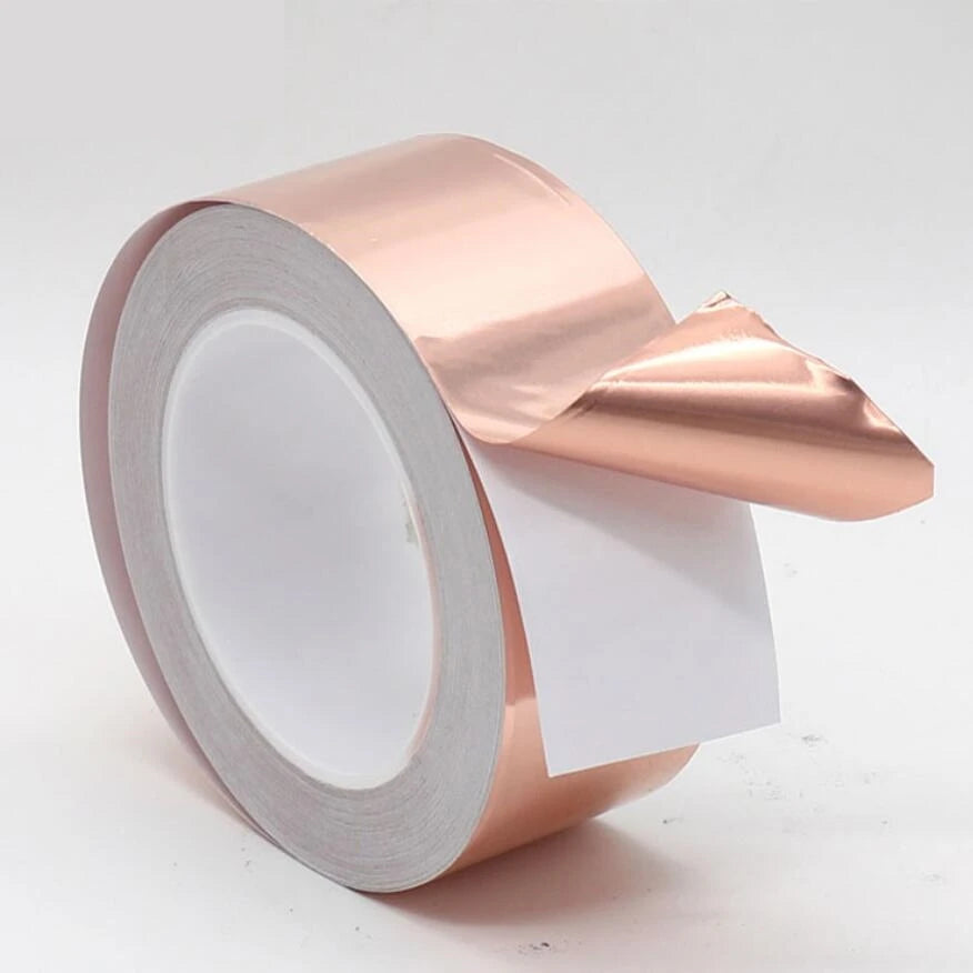 YX 10M Conductive Copper Foil Tape - Single-Sided EMI Shielding Anti-Static Adhesive Repair Tape