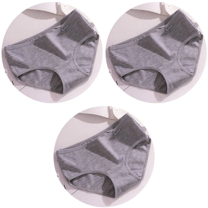 Women’s Cotton Underwear - Candy Color Mid-Waist Breathable Plus Size Briefs