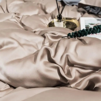 Liv-Esthete 100% Silk Bedding Set - Mulberry Silk Quilt Cover, Bed Sheet & Pillowcase, Queen/King Size Bed Linen