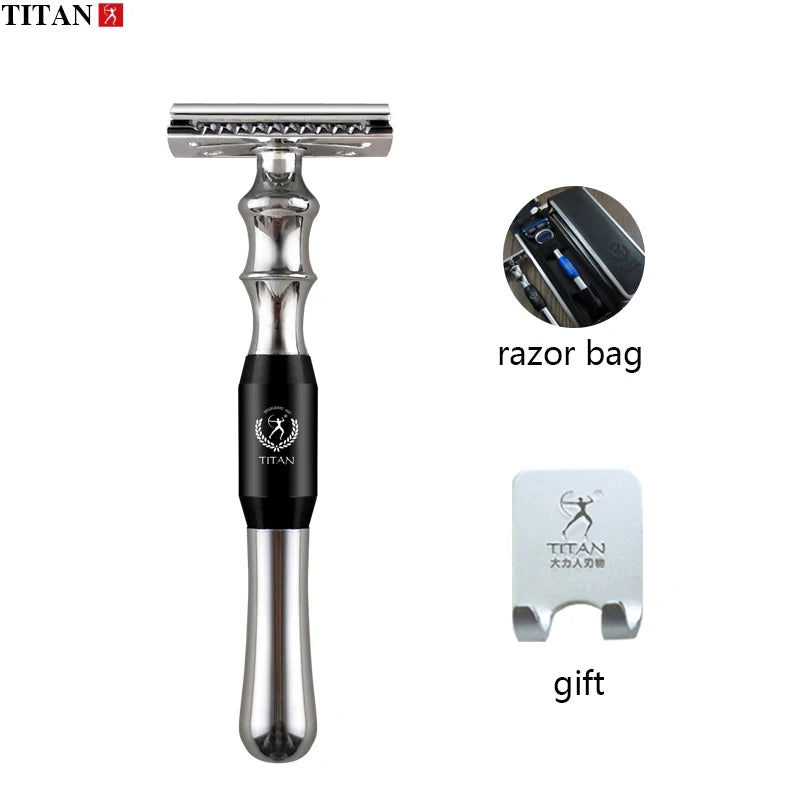 Titan High-Quality Safety Razor for Men – Metal Handle with Replaceable Blade for Precision Shaving