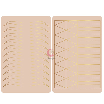Silicone Practice Skin for Permanent Makeup — Double-Sided Latex Sheet with Brows Design for Hair Stroke Training