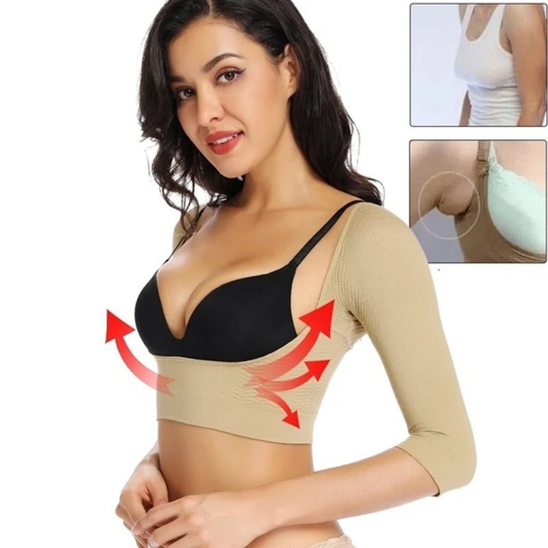 Upper Arm Shaper for Women – Shoulder Slimmer Compression Sleeves & Posture Corrector Body Shapewear Top