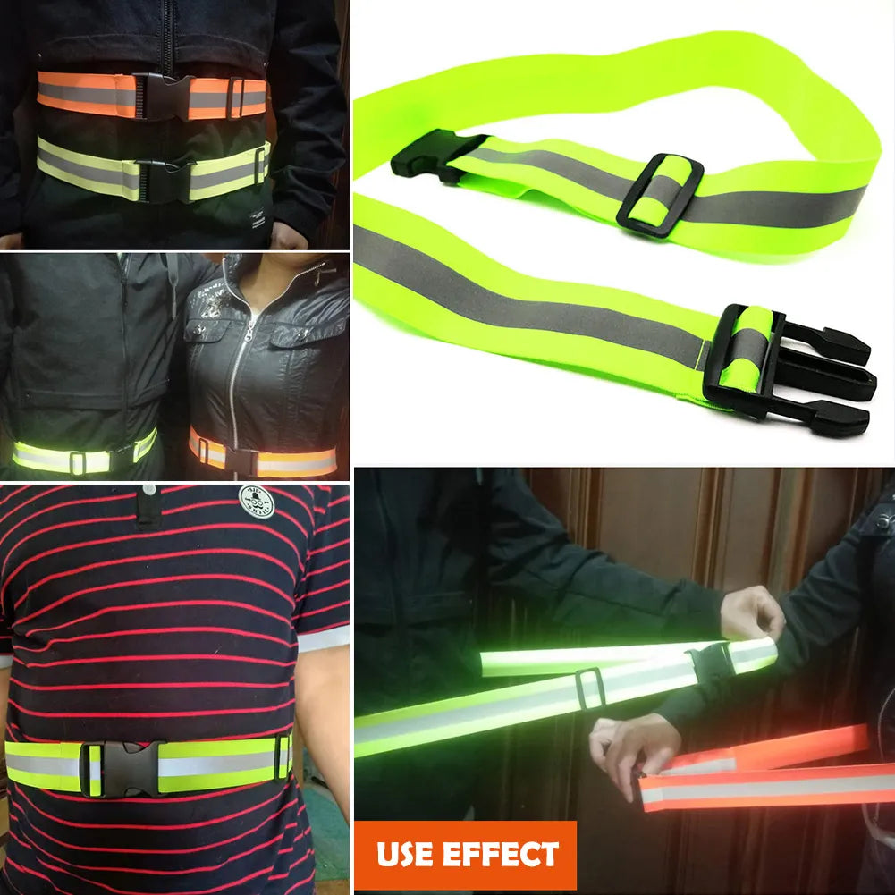 High Visibility Reflective Belts for Running - Adjustable Waist Safety Gear for Kids, Men, and Women