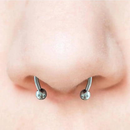 Women’s Fake Septum Piercing – Stainless Steel Magnetic Nose Hoop Clip, Punk Rock Body Jewelry Gift