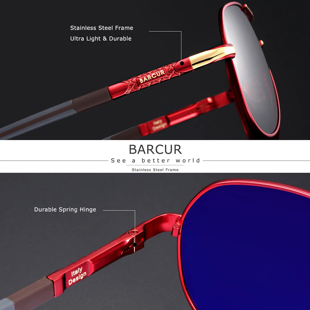 BARCUR Aluminum Vintage Polarized Sunglasses – Classic Men’s & Women’s Driving Shades, UV Protection Eyewear