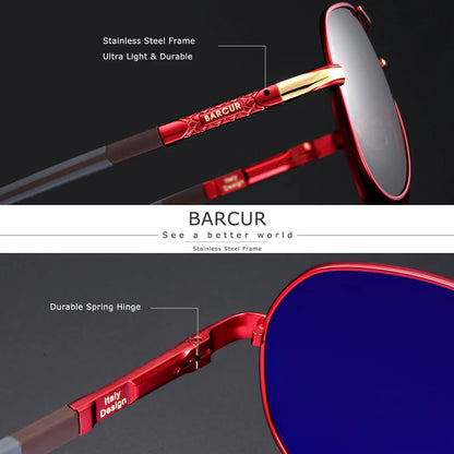 BARCUR Aluminum Vintage Polarized Sunglasses – Classic Men’s & Women’s Driving Shades, UV Protection Eyewear