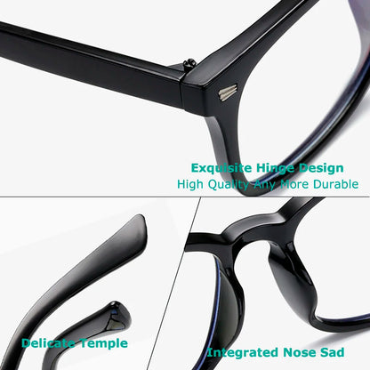 CRIXALIS Square Progressive Reading Glasses – Multifocal Anti-Glare Computer Eyewear for Men & Women, UV400 Protection