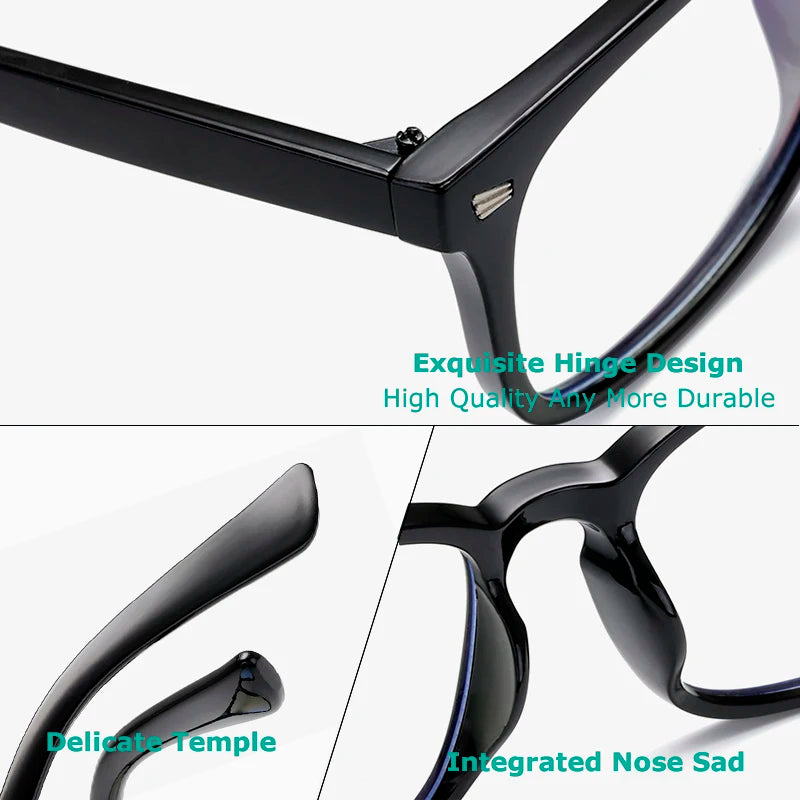 CRIXALIS Square Multifocal Progressive Reading Glasses Anti-Glare UV400 Fashion Computer Eyewear for Men & Women with Diopter Support