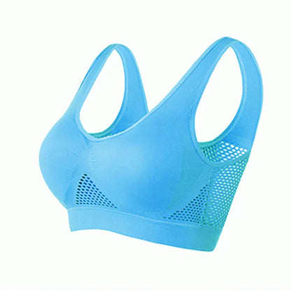 Women’s Hollow Out Sports Bra – Padded Seamless Yoga & Gym Top, M-6XL Athletic Vest
