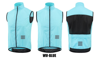 KEMALOCE 2023 Cycling Vest - Navy Blue Windproof Sleeveless Bicycle Gilet, Lightweight MTB Sports Wind Vest for Men
