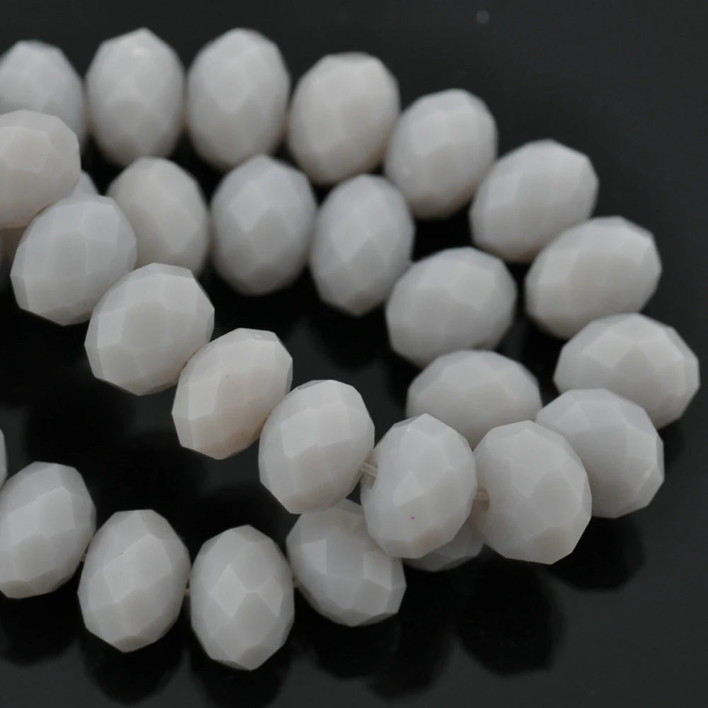 Czech Crystal Spacer Beads - Rondelle Faceted Glass Beads in Multiple Sizes for DIY Jewelry Making Crafts