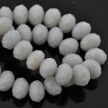 Czech Crystal Spacer Beads - Rondelle Faceted Glass Beads in Multiple Sizes for DIY Jewelry Making Crafts