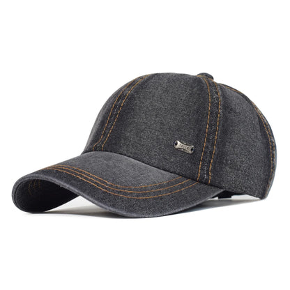 Vintage Washed Cotton Baseball Cap – Adjustable Denim Dad Hat for Men & Women, Low Profile Trucker Style