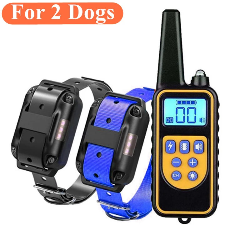 Waterproof Electric Dog Training Collar with Remote – Rechargeable Anti-Bark Control Device for All Dog Sizes