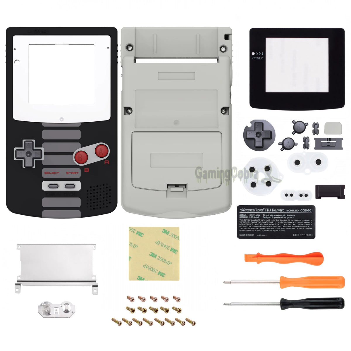 eXtremeRate Game Boy Color GBC Replacement Shell - IPS-Ready Full Housing with Buttons, NES & Gray Styles