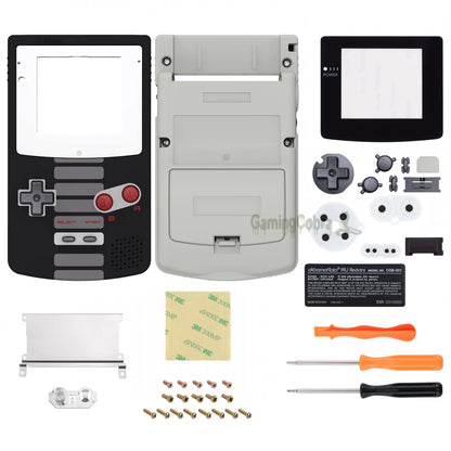 eXtremeRate Game Boy Color GBC Replacement Shell - IPS-Ready Full Housing with Buttons, NES & Gray Styles