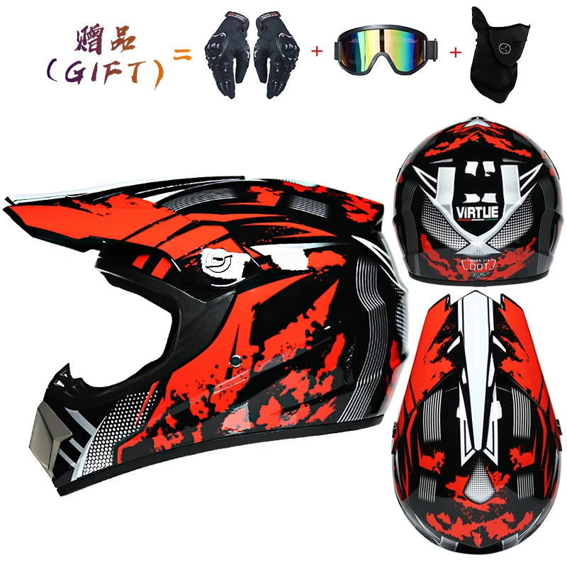 Safety Motocross Helmet for Kids - DOT Approved ATV Cross Bicycle Downhill Capacete, Unisex, Lightweight ABS 1KG
