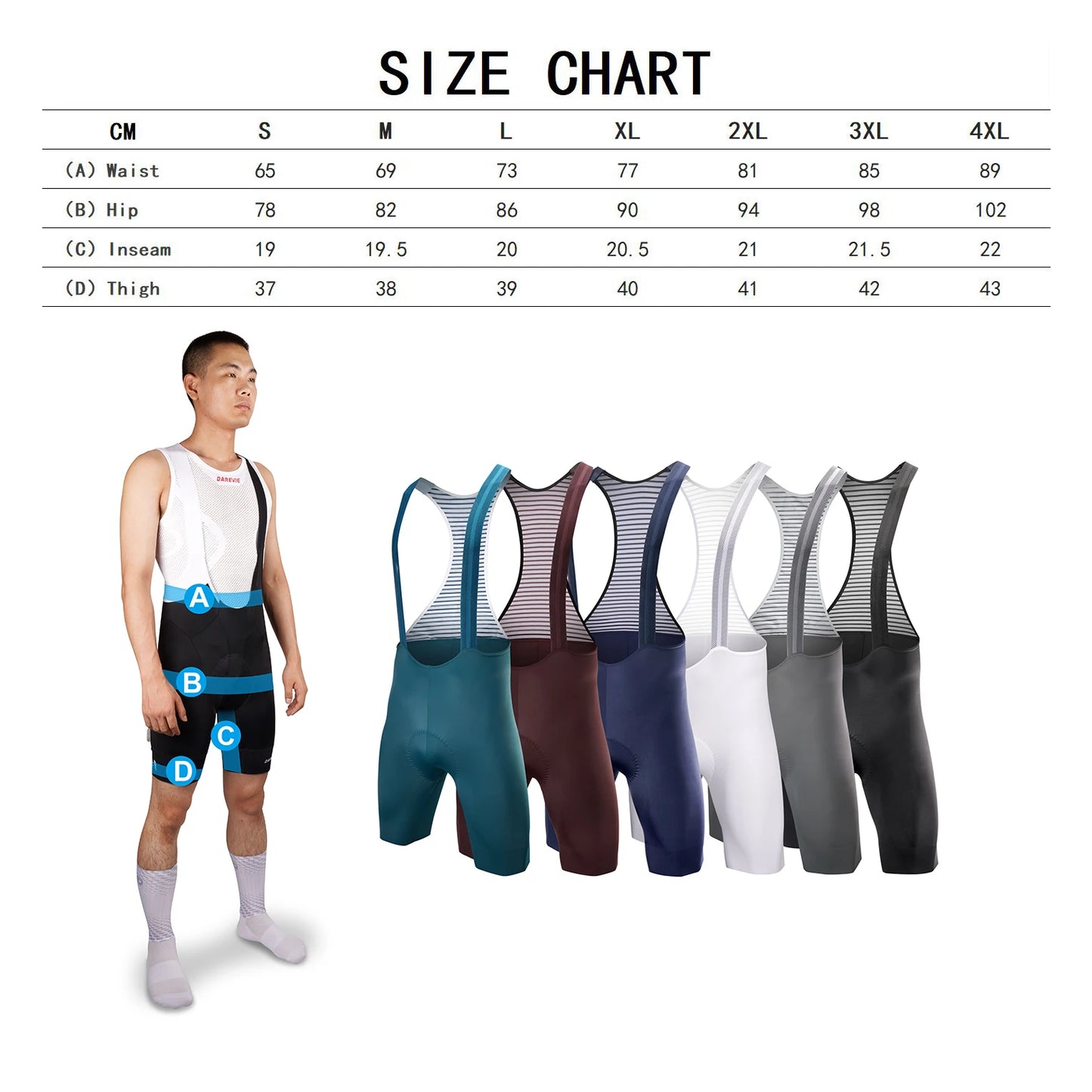 DAREVIE Men's Pro Cycling Bib Shorts - Seamless Bretelle Design | 6H 500KM Ride Comfort | Cycling Shorts for Men & Women