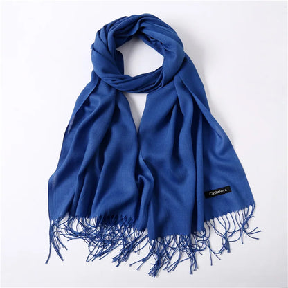 Desgine Solid Cashmere Scarf – Warm Autumn Winter Shawl Wrap with Tassels, Unisex Pashmina for Women and Men 2024