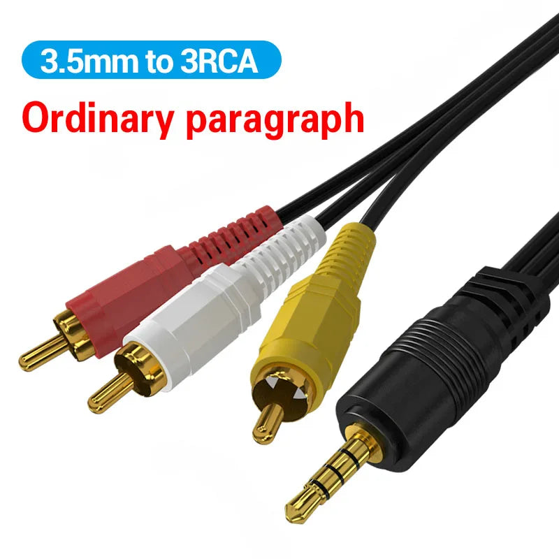 Vention 3.5mm to 3 RCA Audio Cable - Male to Male Aux Adapter for Android TV Box, Speakers, iPod & Audio Devices