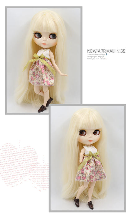 ICY DBS Blythe Doll 1/6 BJD Jointed Body — 30cm White Skin Anime Doll with Shiny & Matte Face, Special Price Gift Toy