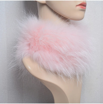 2025 Real Fox Fur Scarf and Headband – Luxury Winter Neck Warmer for Women, 100% Natural Fur, Elastic Ring Muffler