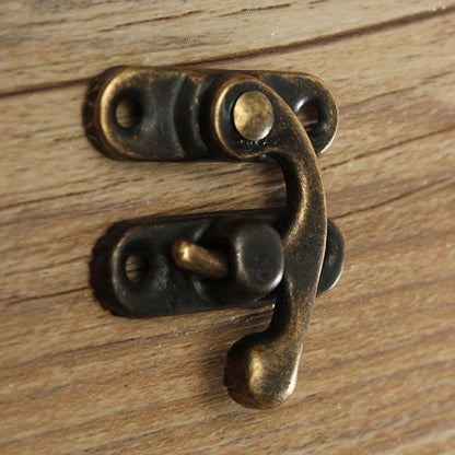 NAIERDI Small Antique Metal Lock – Decorative Hasps Hook Padlock for Wooden Jewelry Boxes, Furniture Hardware with Screws