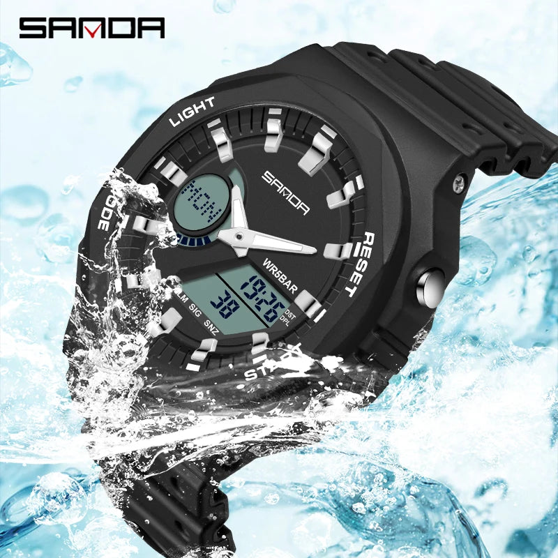 SANDA LED Digital Sports Watch – Waterproof Military Outdoor Watch for Men, Women & Teens