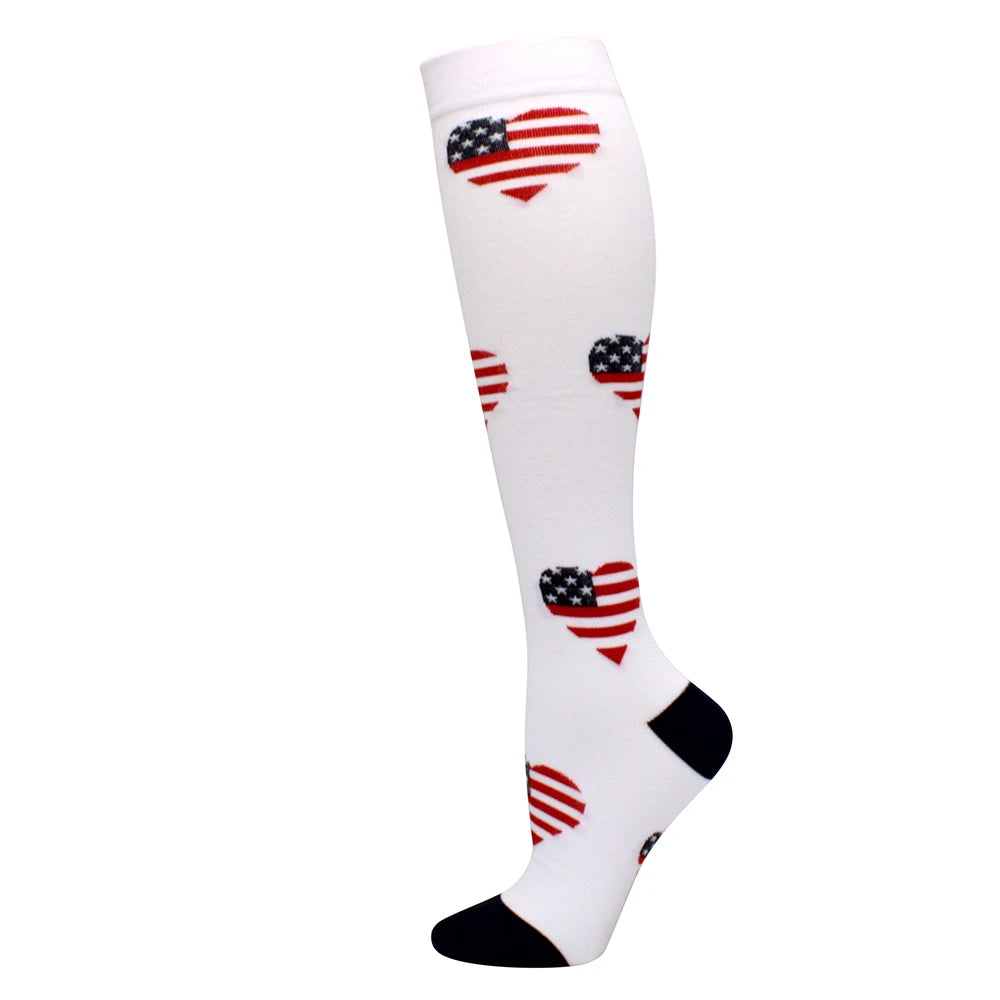Compression Support Socks for Men & Women – Running Nursing Stockings for Edema, Varicose Veins & Blood Circulation Sports Wear