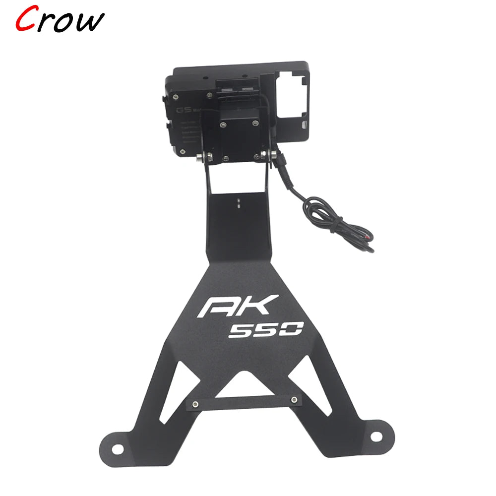Motorcycle Front Mid Navigation Bracket GPS Phone Mount with Charging – Compatible with KYMCO AK550 AK 550 Accessories, Durable Travel Holder