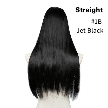 Synthetic U-Part Clip-in Hair Extensions – Long, Straight, Thick Blonde Hairpieces (16, 20, 24 Inch)