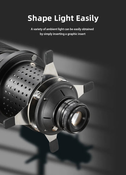 Soonpho OT1 PRO Bowens Mount Optical Snoot – 50mm/85mm/150mm Lenses for Graphic Art Effects, Godox Lighting Flash