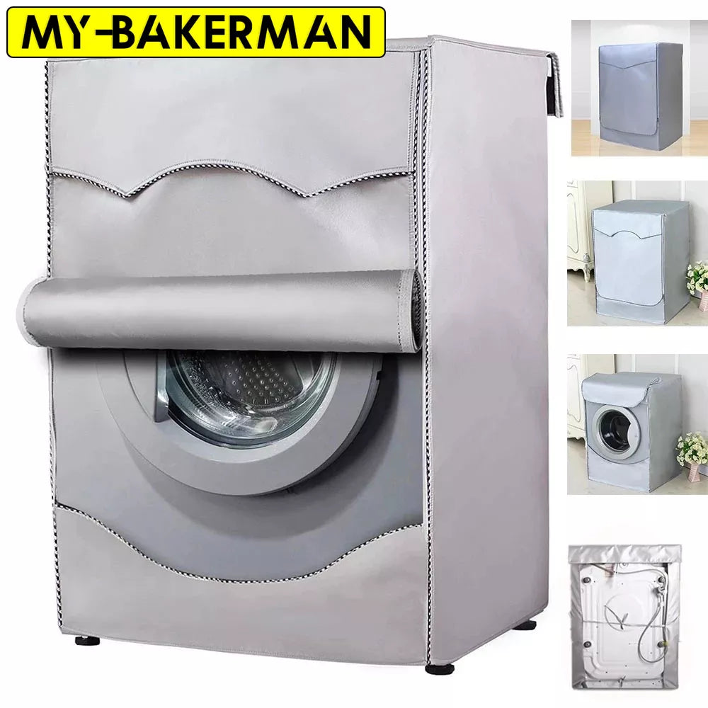 Polyester Waterproof Washer-Dryer Cover - Sunblock and Dust Protection for Front Load Washing Machines (4 Sizes)