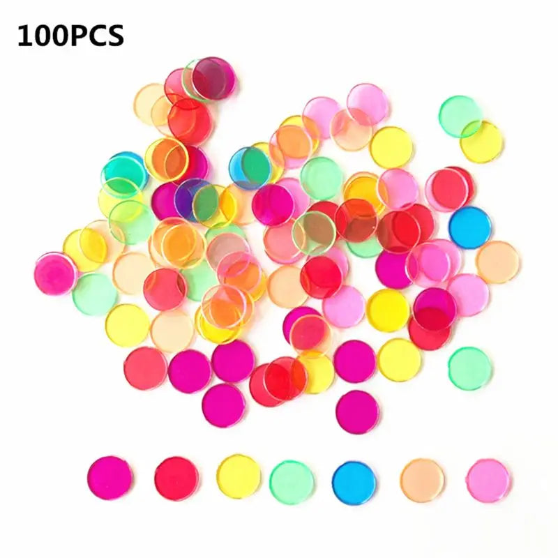Montessori Magnetic Stick Wand Toy Set – Learning Counting Chips with Transparent Colors & Metal Pieces