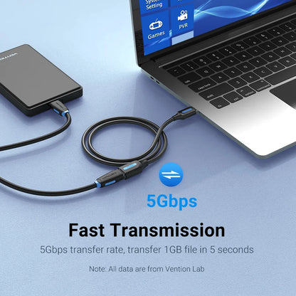 Vention USB 3.0 Extension Cable – High-Speed Data Extender Cord for PC, Smart TV, Xbox One & SSD | USB 2.0/3.0 Compatible Cable