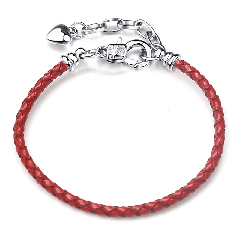 BAOPON 9-Color Leather Charm Bracelet - DIY Chain Jewelry Gift for Women & Girls