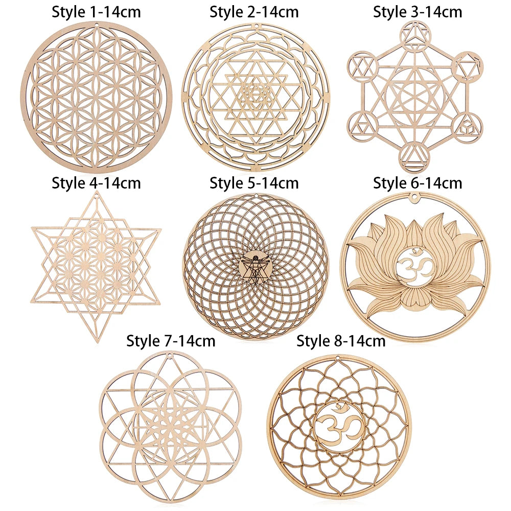 14cm Flower of Life Wooden Wall Sign - Laser Cut Wood Art, Home Decor, Coasters, Craft Making, Sacred Geometry Ornament