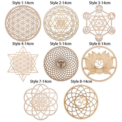 14cm Flower of Life Wooden Wall Sign - Laser Cut Wood Art, Home Decor, Coasters, Craft Making, Sacred Geometry Ornament