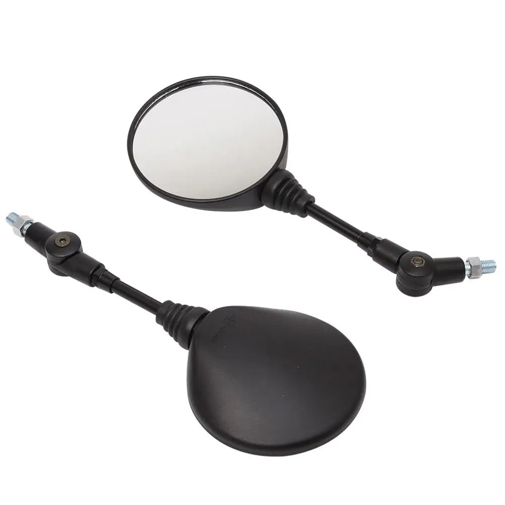 Universal Motorcycle Rearview Mirror 10mm (Black) — Folding Round Anti-Fall Side Mirror
